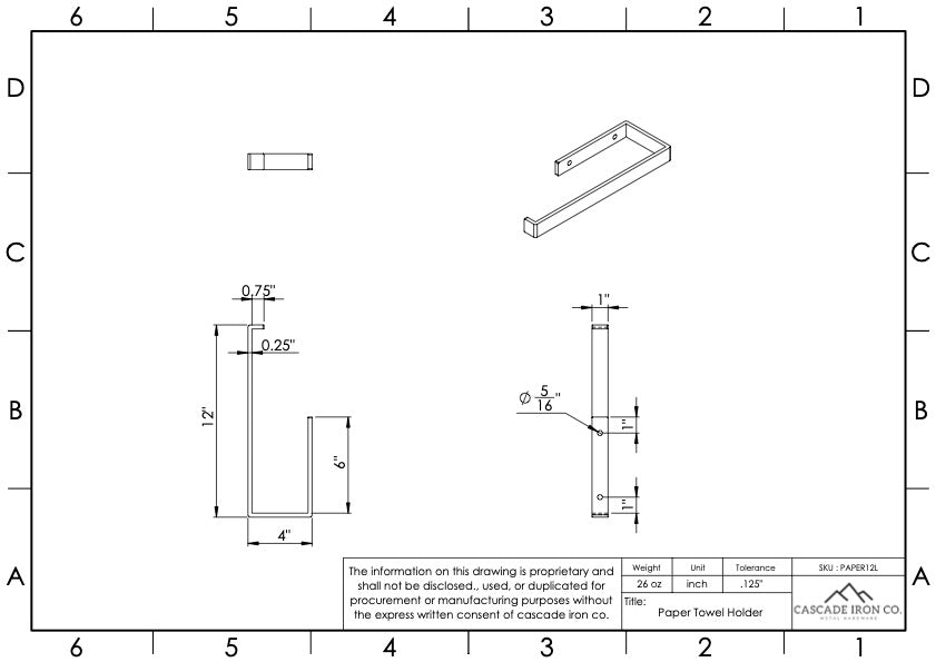 Steel Paper Towel Holder