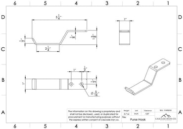 Low Profile Steel Purse Hook