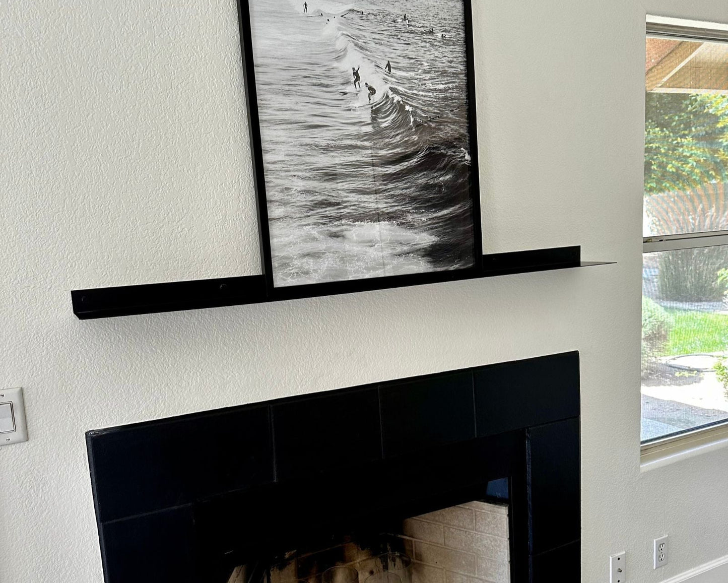 Powder Coated Steel Mantel Shelf