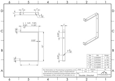 Double Shelf Bracket for Two Tier Rack