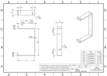 Heavy Duty Double Shelf Bracket with Lip