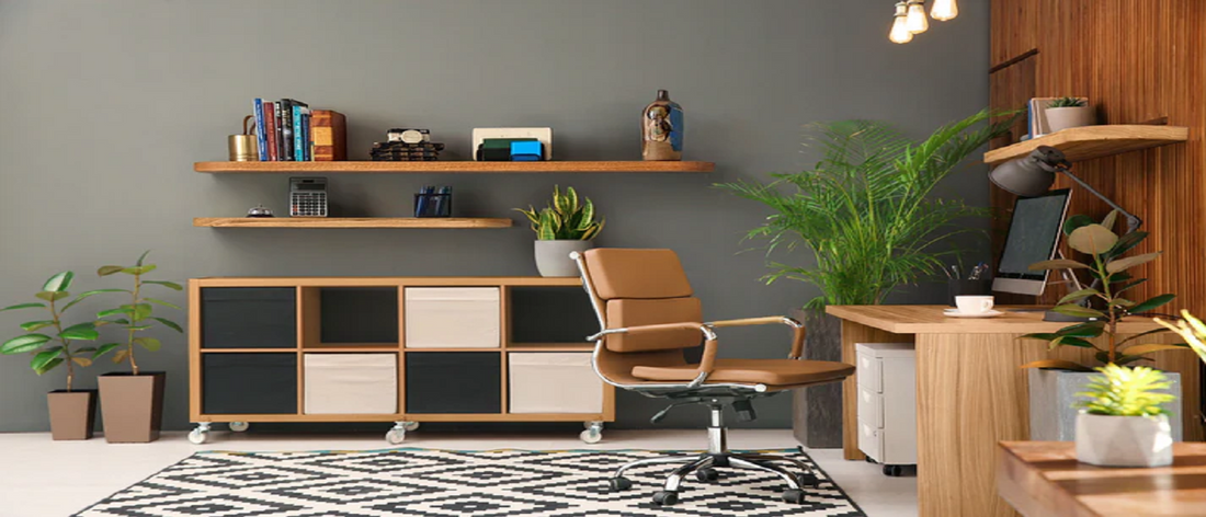 Dark wood floating shelves 