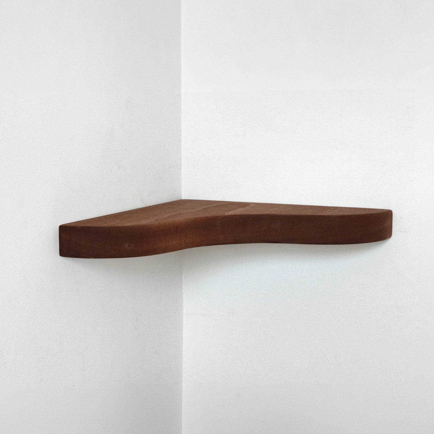 Floating Corner Shelf with Sculpted Edge