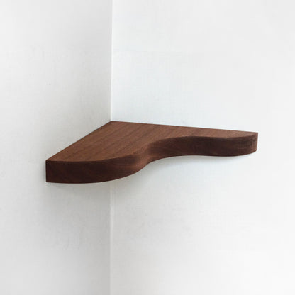 Floating Corner Shelf with Sculpted Edge