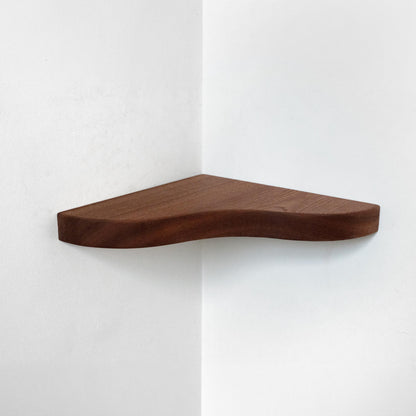 Floating Corner Shelf with Sculpted Edge