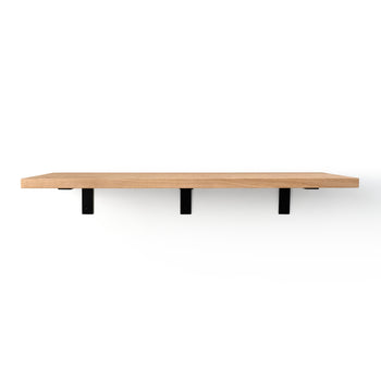 Deep Shelf with Black Steel L Brackets