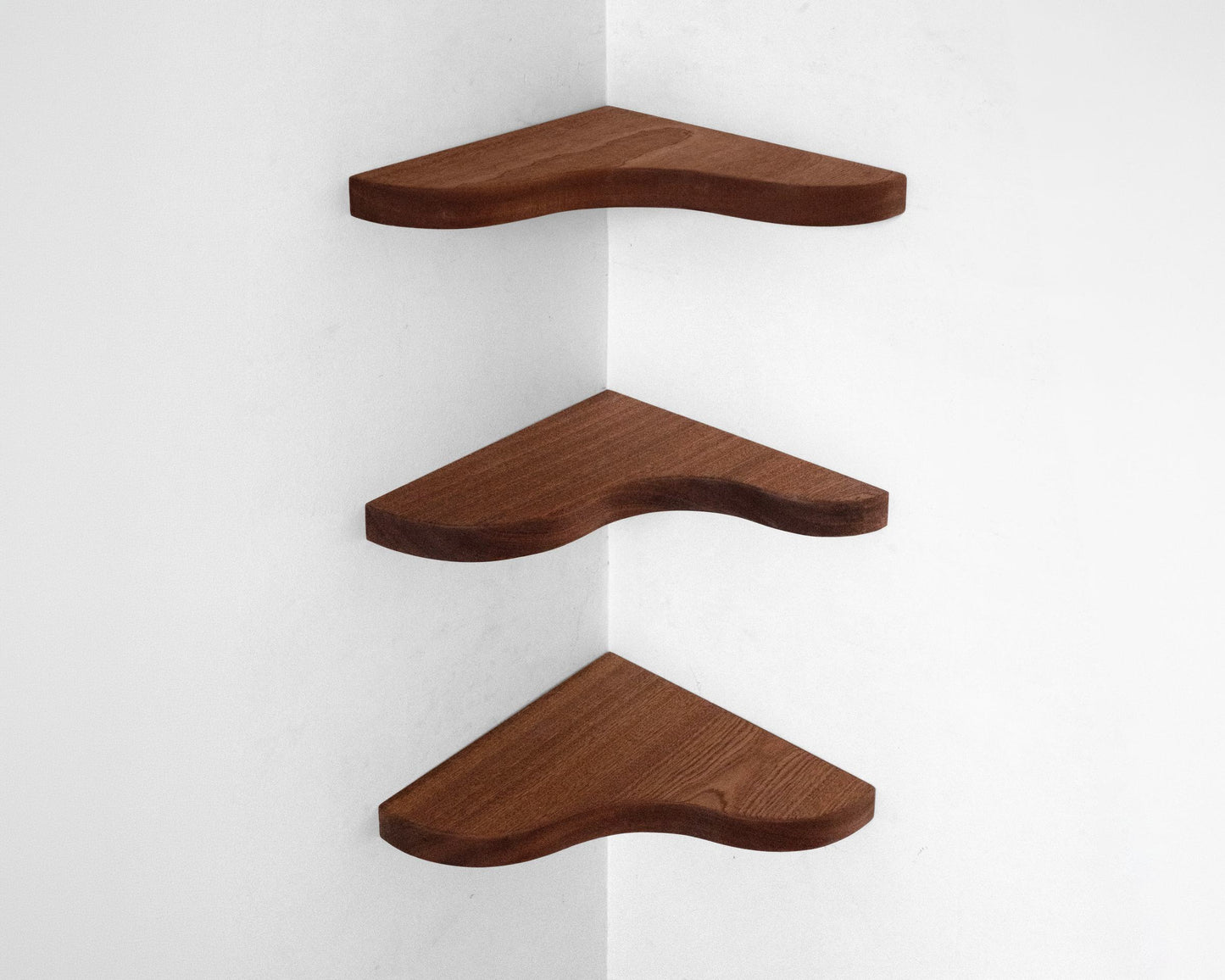 Floating Corner Shelf with Sculpted Edge