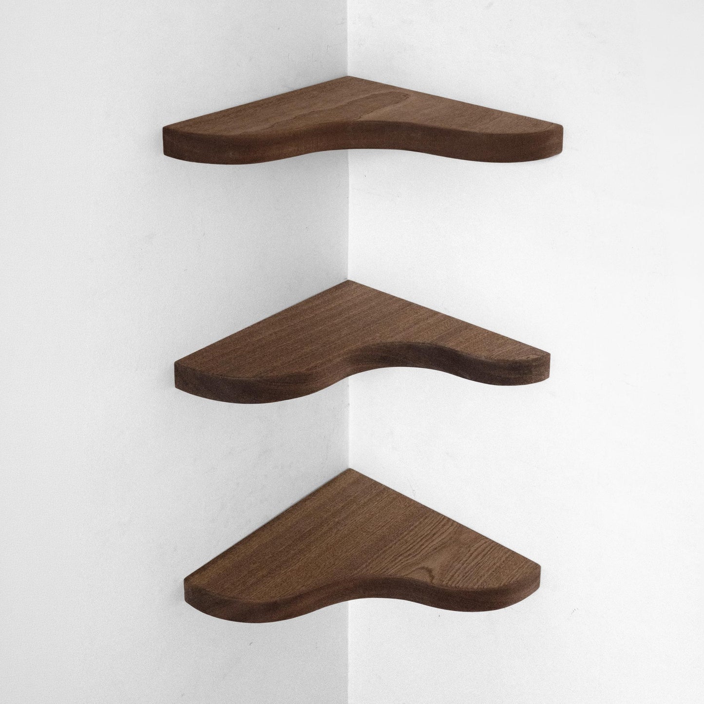 Floating Corner Shelf with Sculpted Edge