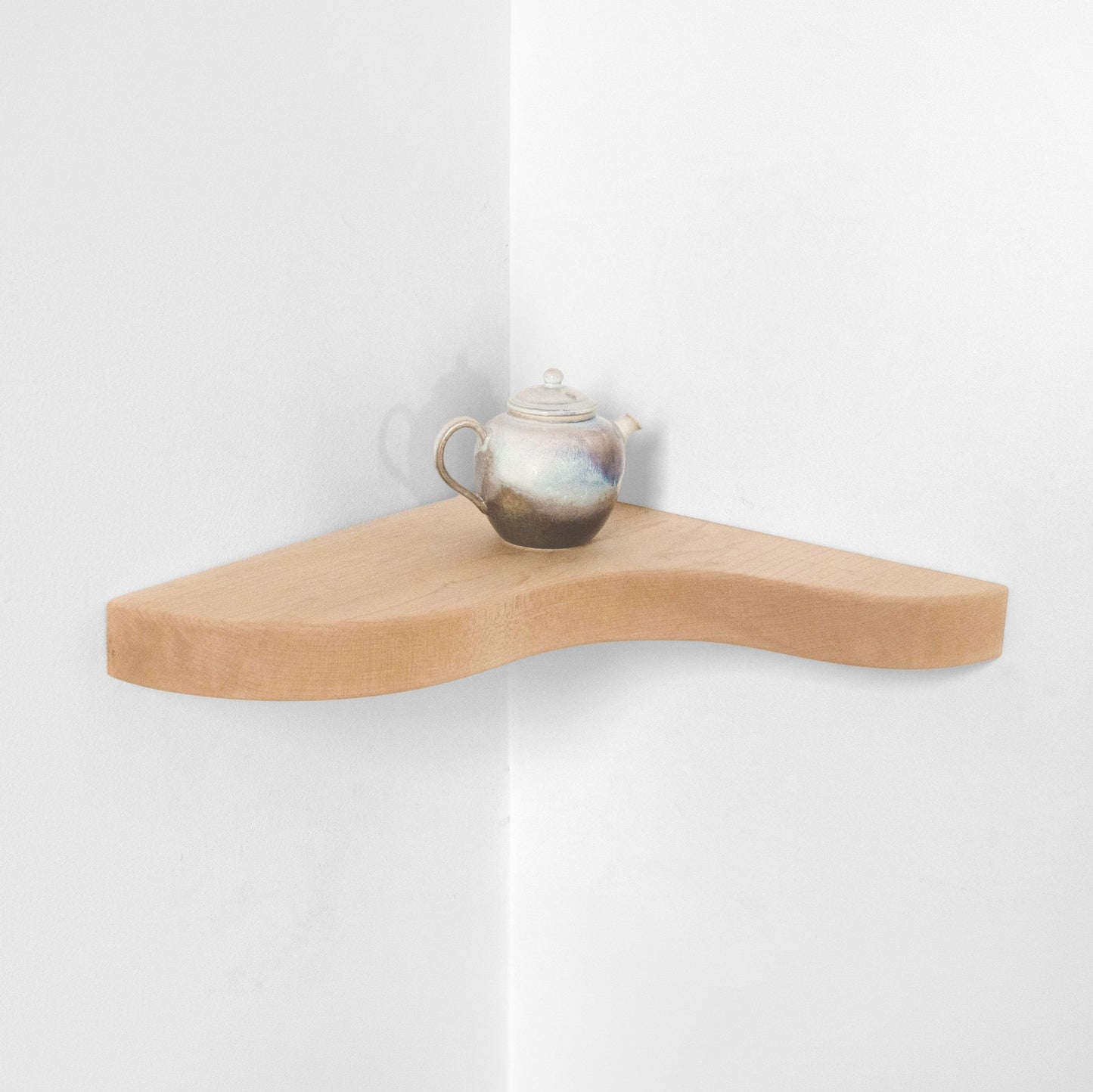 Floating Corner Shelf with Sculpted Edge