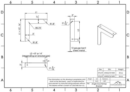 Heavy Duty Countertop Support Bracket