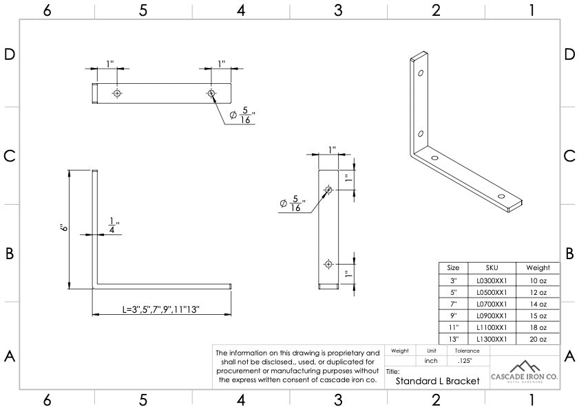 L Bracket - Metal Shelving Support