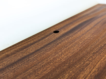 Thick Mahogany Floating Shelf with Grommet Hole