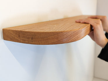 CLEARANCE: Thick Oak Floating Shelf with Rounded Corners | 19"L x 10"W