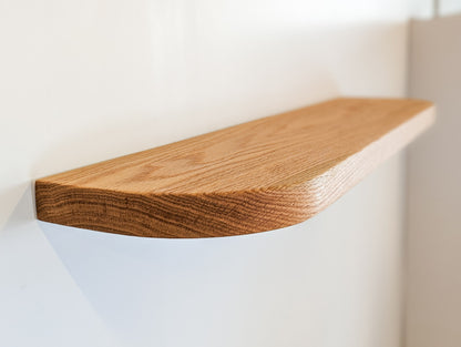 Thick Mahogany Floating Shelf with Rounded Corners