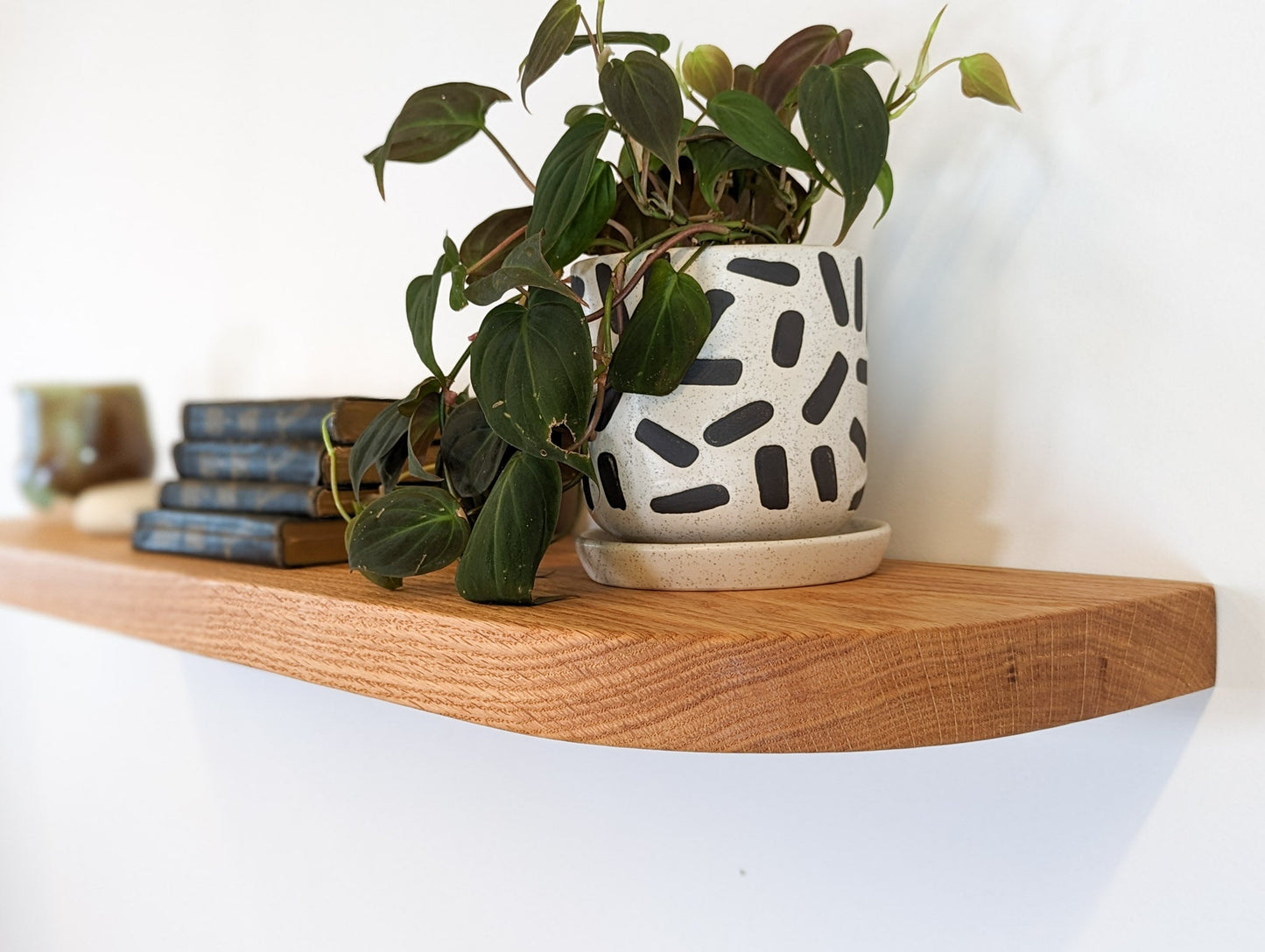 Thick Oak Floating Shelf with Rounded Corners