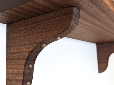 Solid Wood Shelf with Mahogany Brackets