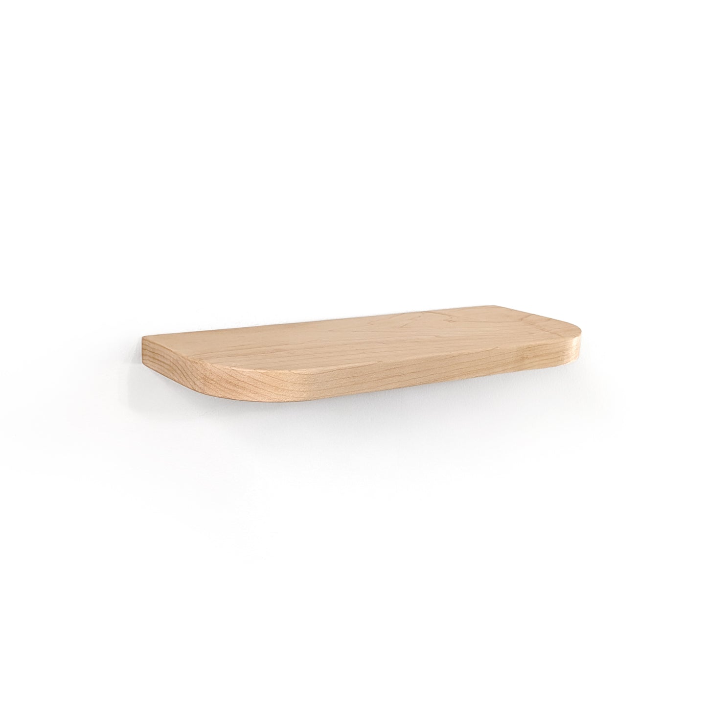 Thin Oak Floating Shelf with Rounded Corners