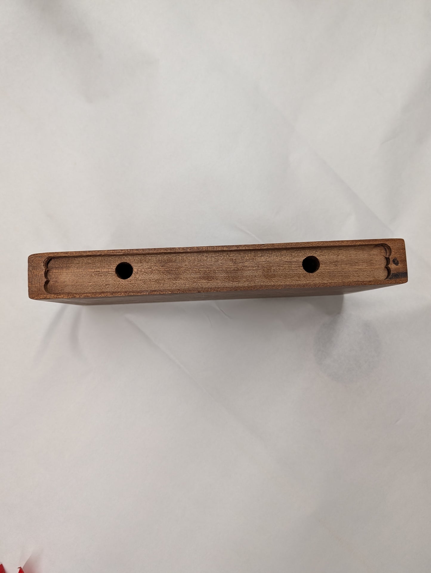 CLEARANCE: Thick Mahogany Floating Shelf | 12" x 6" | OFF-CENTER BRACKET HOLES