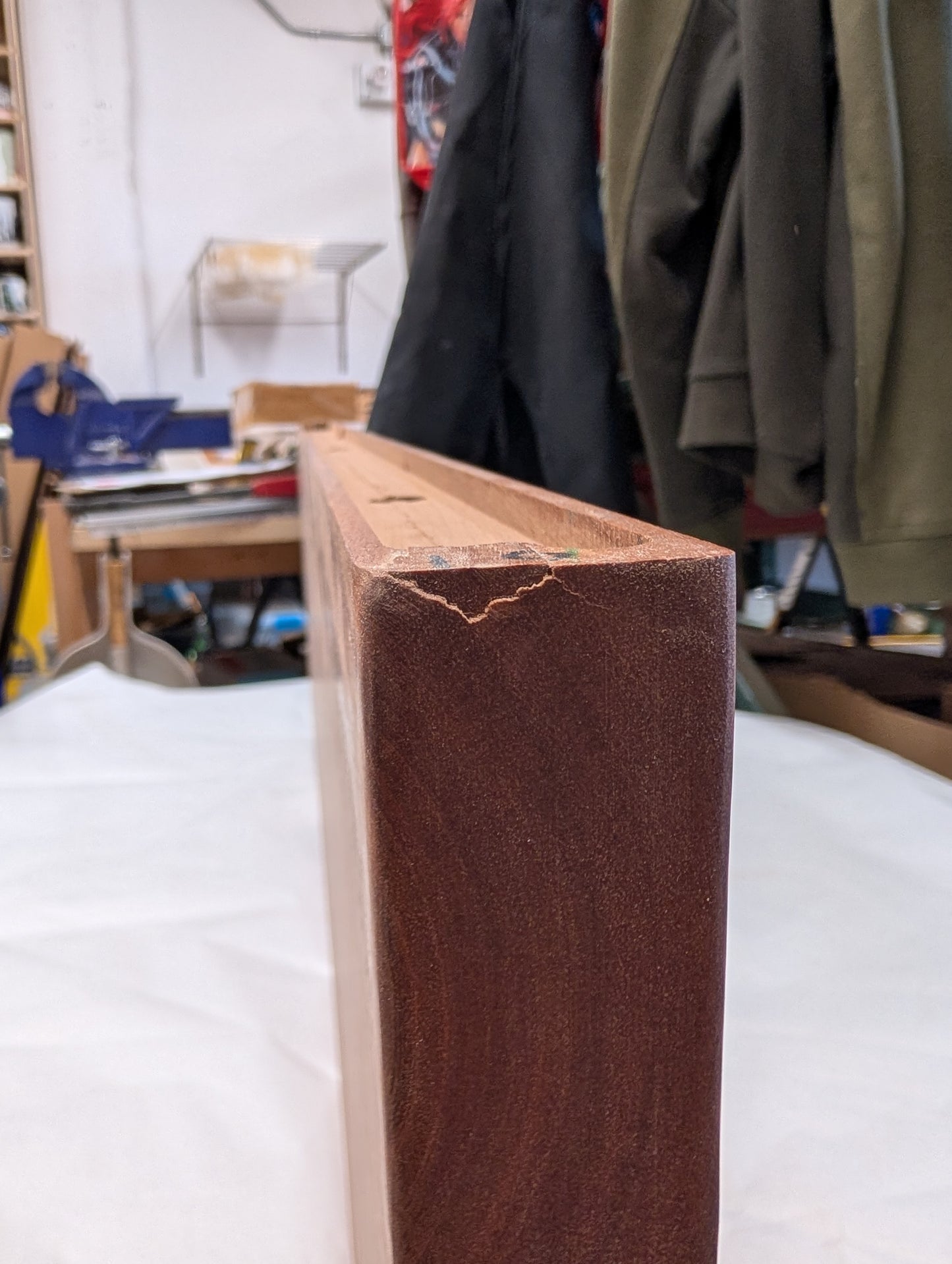 CLEARANCE: Thick Mahogany Floating Shelf | 36" x 12" x 1 1/2" | COSMETIC DAMAGE