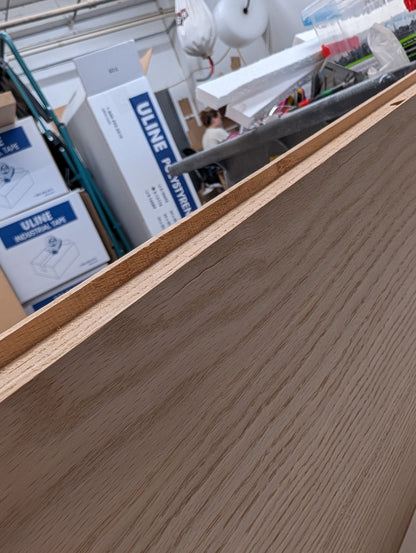 CLEARANCE: Thick Oak Floating Shelf | 36" x 10" x 1 1/2" | UNFINISHED | COSMETIC DAMAGE