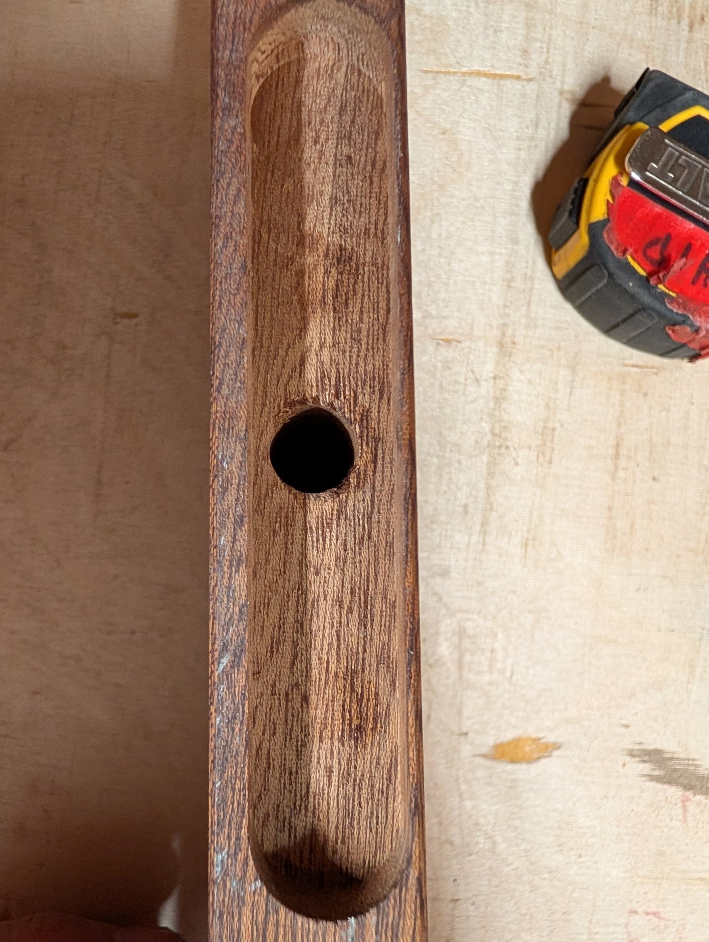 CLEARANCE: Thin, Small, Mahogany Floating Shelves | 10"L x 3 1/2"W | OFF-CENTER BRACKET HOLES