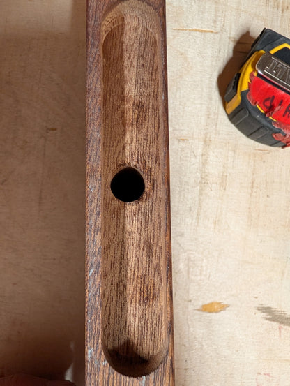 CLEARANCE: Thin, Small, Mahogany Floating Shelves | 10"L x 3 1/2"W | OFF-CENTER BRACKET HOLES