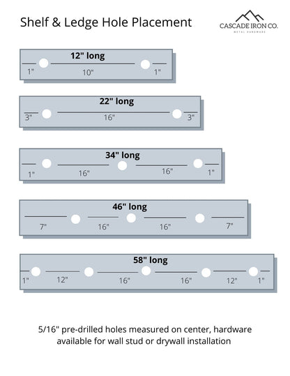 Powder Coated Steel Picture Ledge Shelf