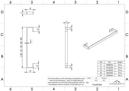 Steel Towel Bar & Rack