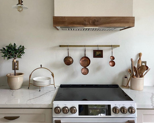 Steel Hanging Pot Rack & Metal Utensil Holder