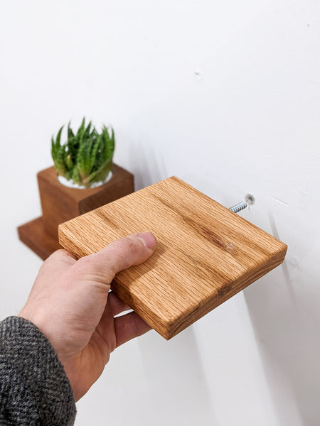 Unique Floating Square Wall Shelves in Oak - NookWoodworking